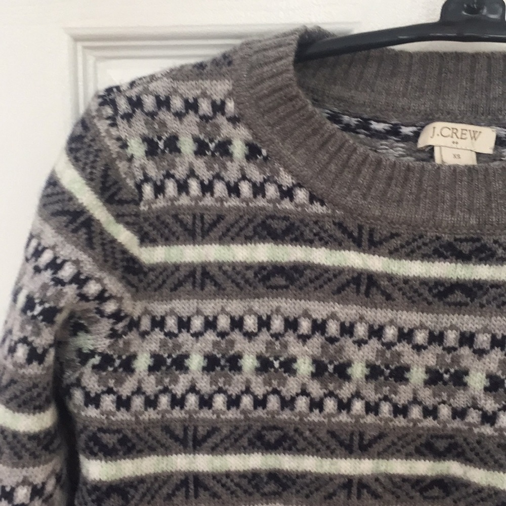 J.Crew Soft Wool Blend Sweater Grey Green Size XXS